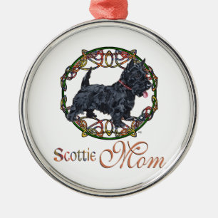 Celtic Scottish Terrier Moeder Metalen Ornament