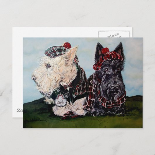 Celtic Scottish Terriers Briefkaart (Voorkant / Achterkant)