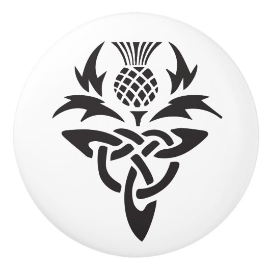 Celtic Scottish Thistle Tribal Keramische Knop (Voorkant)