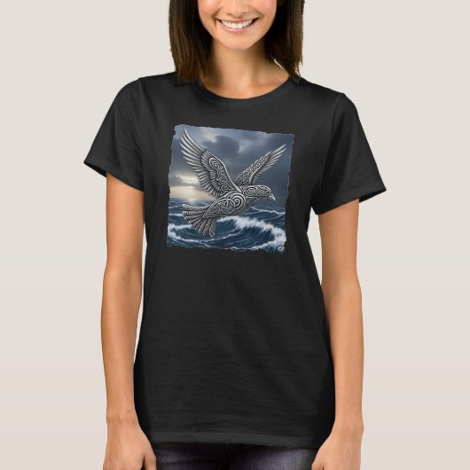 Celtic Seabird boven de oceaan! T-shirt (Voorkant)