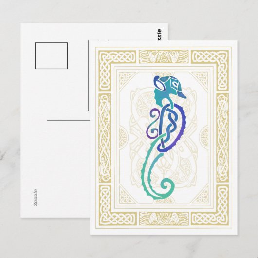 Celtic Seahorse Briefkaart (Voorkant / Achterkant)