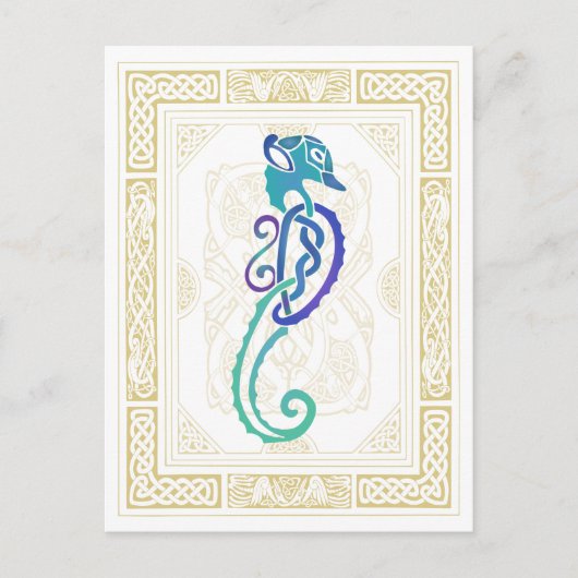 Celtic Seahorse Briefkaart (Voorkant)