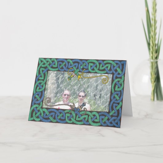Celtic Serpent Frame card Feestdagen Kaart (Voorkant)