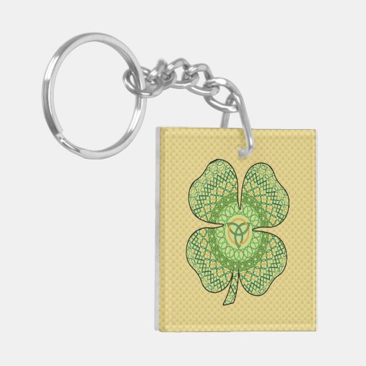 Celtic Shamrock AcrylSleutelhanger Sleutelhanger (Voorkant Links)