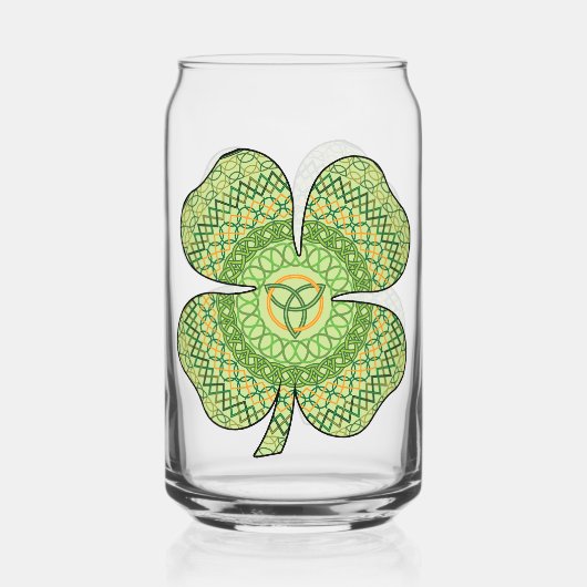 Celtic Shamrock Blikvorm Glas (Voorkant)