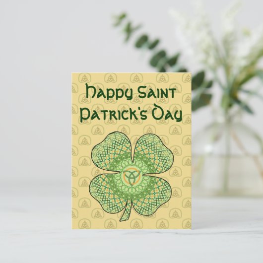 Celtic Shamrock Briefkaart (Staand voorkant)