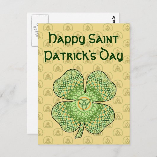 Celtic Shamrock Briefkaart (Voorkant / Achterkant)