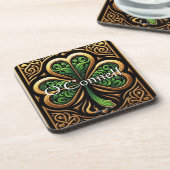 Celtic Shamrock Coaster  Bier Onderzetter (Linkerzijde)