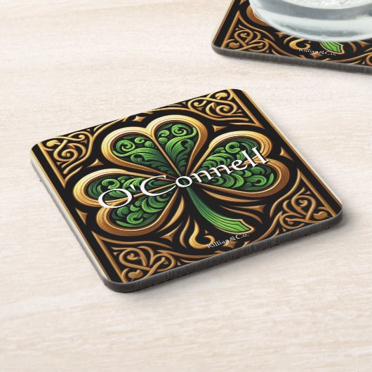 Celtic Shamrock Coaster  Bier Onderzetter (Linkerzijde)