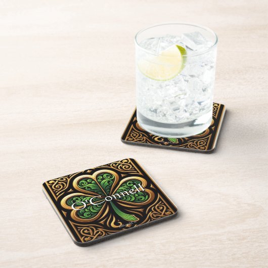 Celtic Shamrock Coaster  Bier Onderzetter (Rechterzijde)