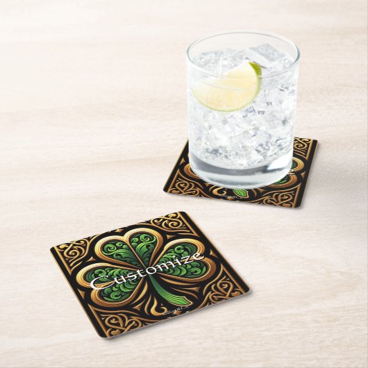 Celtic Shamrock Coaster Kartonnen Onderzetters (Insitu)