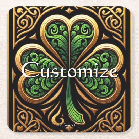 Celtic Shamrock Coaster Kartonnen Onderzetters (Voorkant)