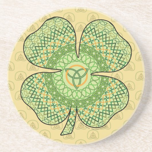 Celtic Shamrock Coaster Zandsteen Onderzetter (Voorkant)