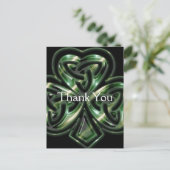 Celtic Shamrock Design 2 Dank u Briefkaarten (Staand voorkant)