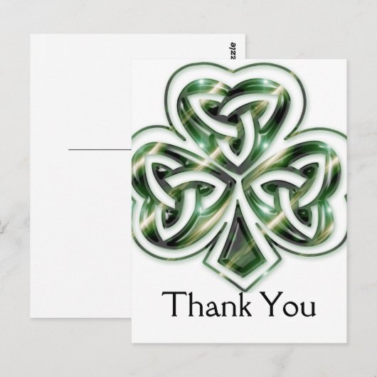 Celtic Shamrock Design 2 Dank u Briefkaarten 2 (Voorkant / Achterkant)