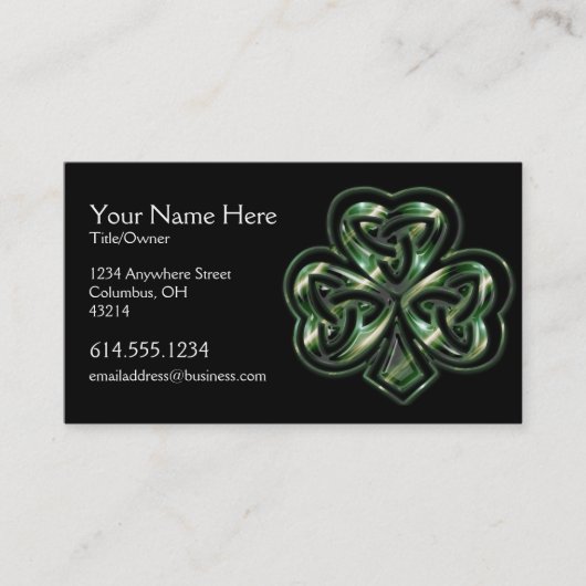 Celtic Shamrock Design 2 Irish Visitekaartje (Voorkant)