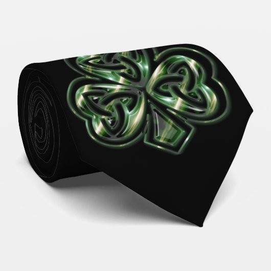 Celtic Shamrock Design 2 Mannen Stropdas (Opgerold)