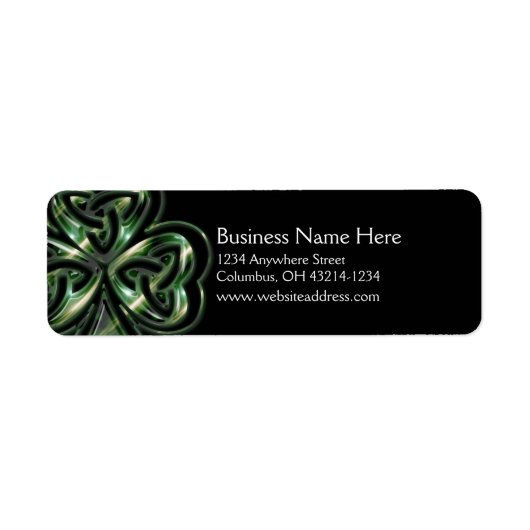 Celtic Shamrock Design 2 retouradreslabels 2 Etiket (Voorkant)