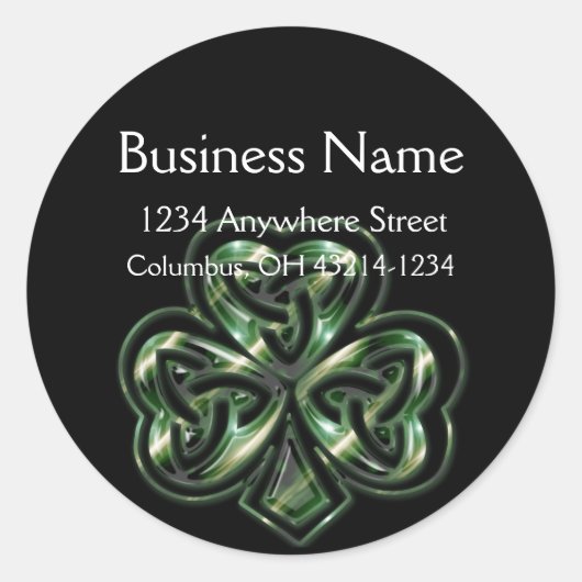 Celtic Shamrock Design 2 ronde Adresetiketten Sticker (Voorkant)