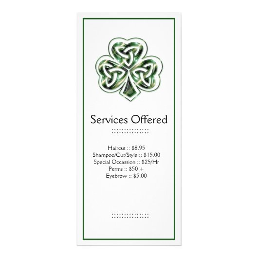 Celtic Shamrock Design 2 Services Rack Kaart 2 (Voorkant)