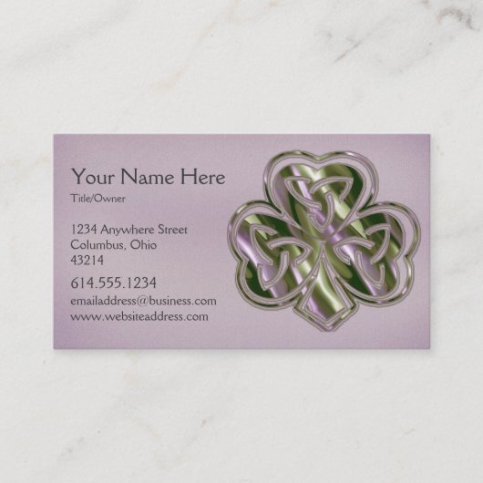 Celtic Shamrock Design 3 Irish Visitekaartje (Voorkant)