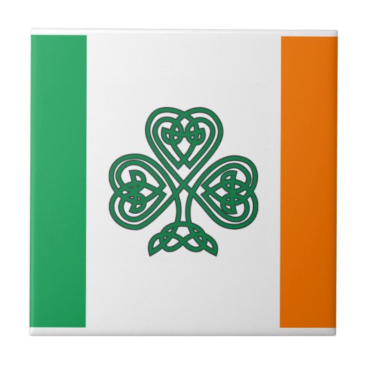 Celtic Shamrock Flag of Ireland Custom Tile Tegeltje (Voorkant)