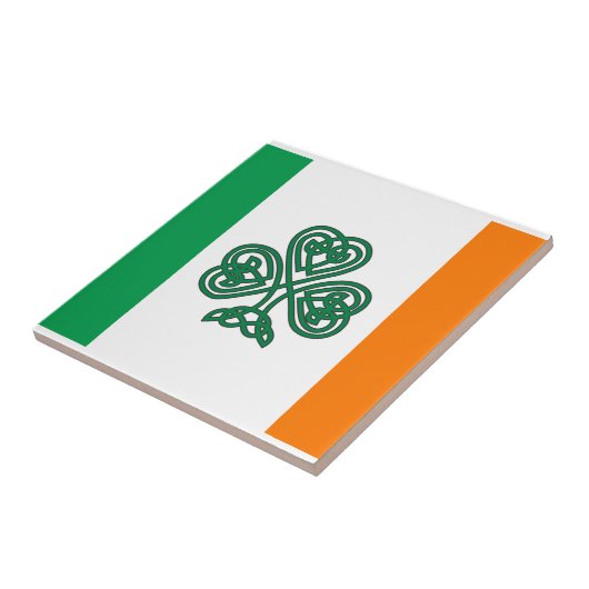 Celtic Shamrock Flag of Ireland Custom Tile Tegeltje (Zijkant)