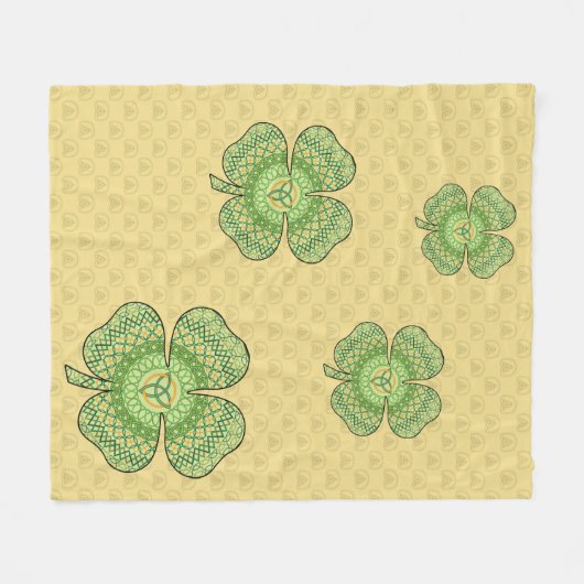Celtic Shamrock Fleece Blanket (Voorkant (Horizontaal))