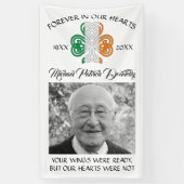Celtic Shamrock Funeral Memorial Spandoek (Verticaal)
