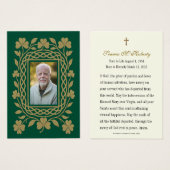 Celtic Shamrock Gold Funeral Memorial Prayer Kaart (Voorkant /achterkant)