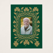 Celtic Shamrock Gold Funeral Memorial Prayer Kaart (Voorkant)