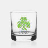 Celtic Shamrock Green Irish Clover Drinkware Set Whisky Glas (Voorkant)