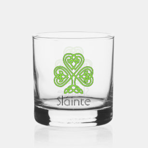 Celtic Shamrock Green Irish Clover Drinkware Set Whisky Glas