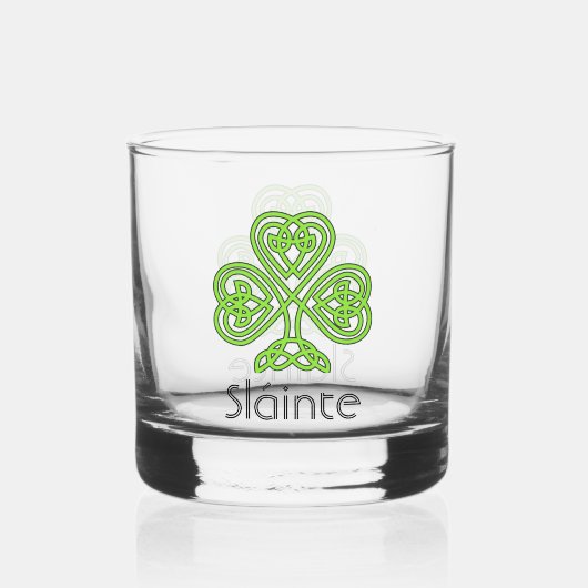 Celtic Shamrock Green Irish Clover Drinkware Set Whisky Glas (Voorkant)
