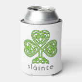 Celtic Shamrock Green Slainte St. Patrick's Day Blikjeskoeler (Blikje Voorkant)