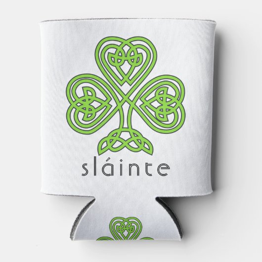 Celtic Shamrock Green Slainte St. Patrick's Day Blikjeskoeler (Voorkant)