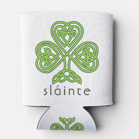 Celtic Shamrock Green Slainte St. Patrick's Day Blikjeskoeler (Achterkant)