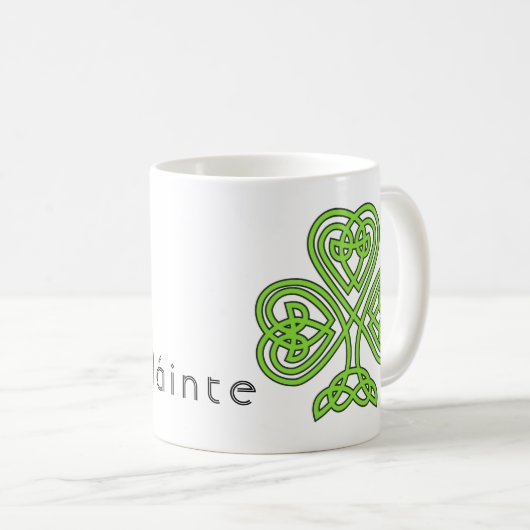 Celtic Shamrock Green St. Patrick's Day Slainte Koffiemok (Voorkant rechts)