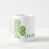 Celtic Shamrock Green St. Patrick's Day Slainte Koffiemok (Voorkant links)