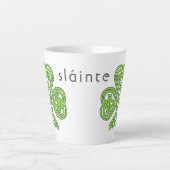 Celtic Shamrock Green St. Patrick's Day Slainte Latte Mok (Voorkant)