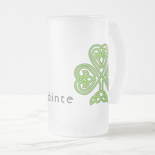 Celtic Shamrock Green St. Patrick's Day Slainte Matglas Bierpul (Voorkant rechts)