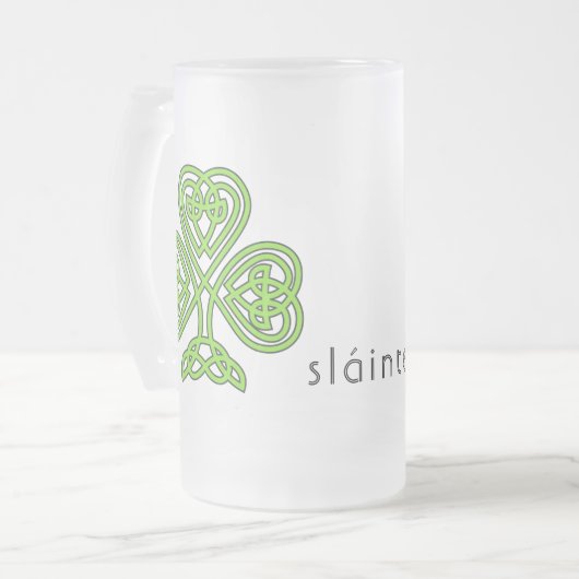 Celtic Shamrock Green St. Patrick's Day Slainte Matglas Bierpul (Voorkant links)