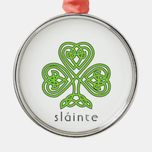 Celtic Shamrock Green St. Patrick's Day Slainte Metalen Ornament