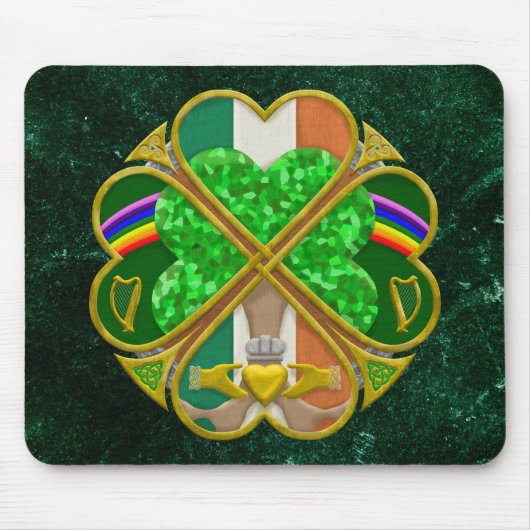 Celtic Shamrock Heritage Symbol Irish Inspired Muismat (Voorkant)