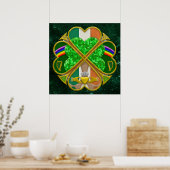Celtic Shamrock Heritage Symbol Irish Inspired Poster (Keuken)