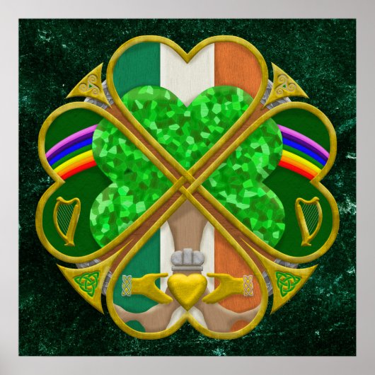 Celtic Shamrock Heritage Symbol Irish Inspired Poster (Voorkant)
