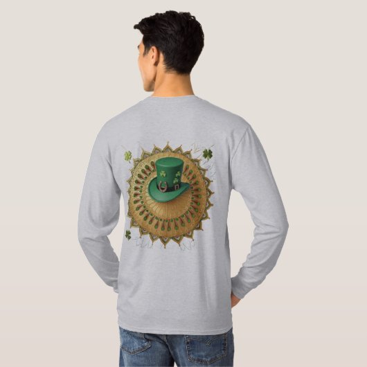 Celtic Shamrock & Hoefijzer - Lucky St. Patrick's T-shirt (Achterkant volledig)