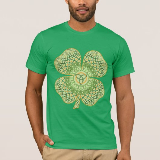 Celtic Shamrock Mannen Dark Shirt (Voorkant)