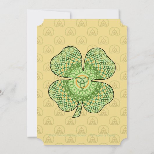 Celtic Shamrock Party Uitnodiging (Achterkant)