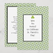 Celtic Shamrock Pattern St. Patrick's Day Party Kaart (Voorkant / Achterkant)